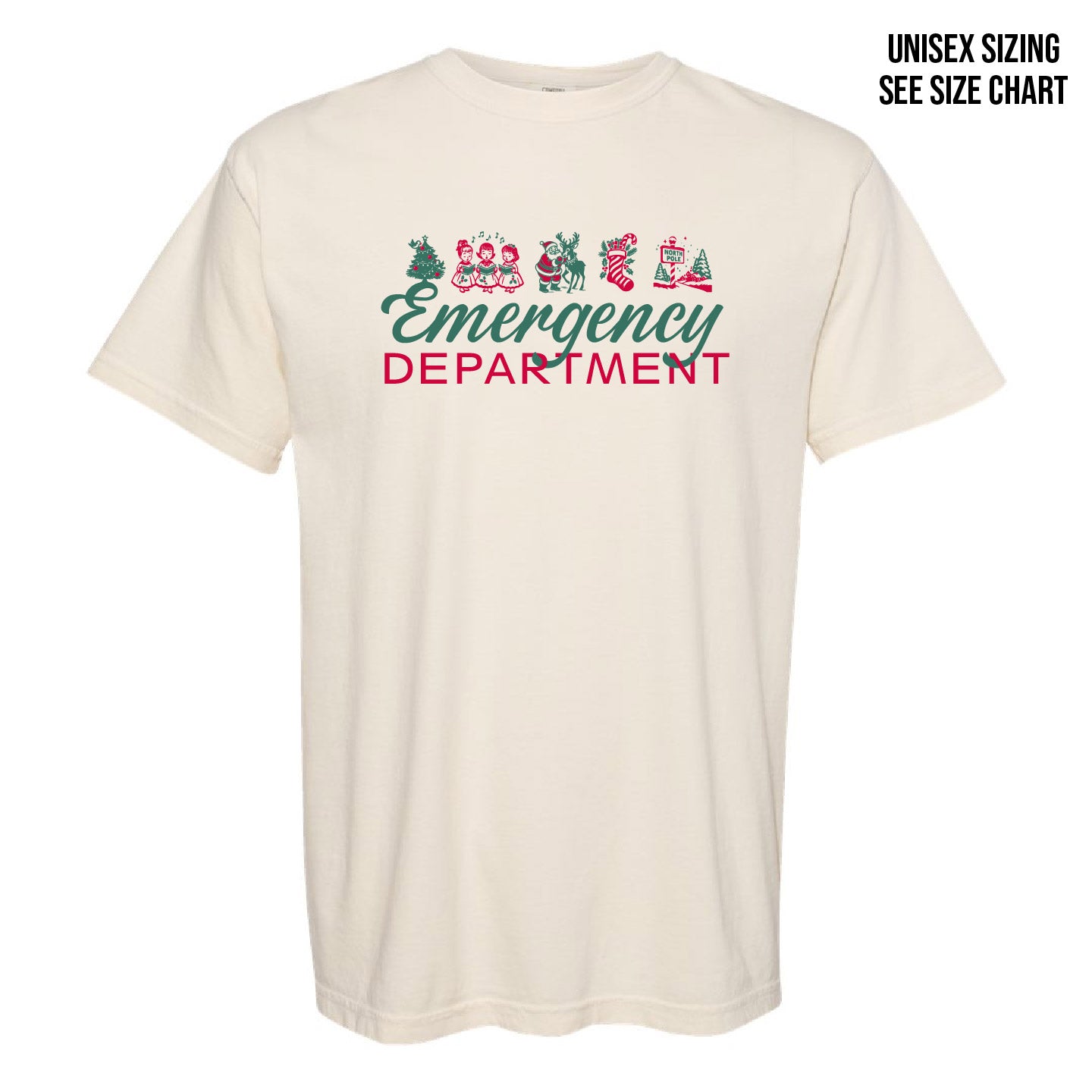 ER Retro Christmas Garment Dyed Unisex Ringspun T-Shirt (ERNT002-1717)