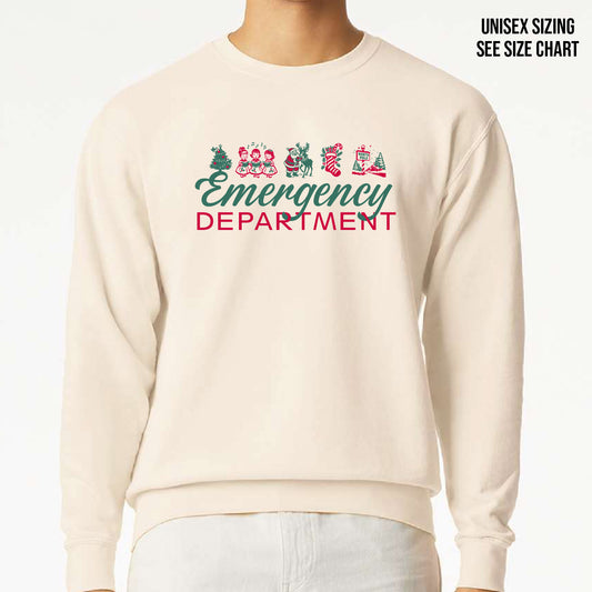 ER Retro Christmas UNISEX Pigment Dyed Retro Crewneck (ERNT002-1466)