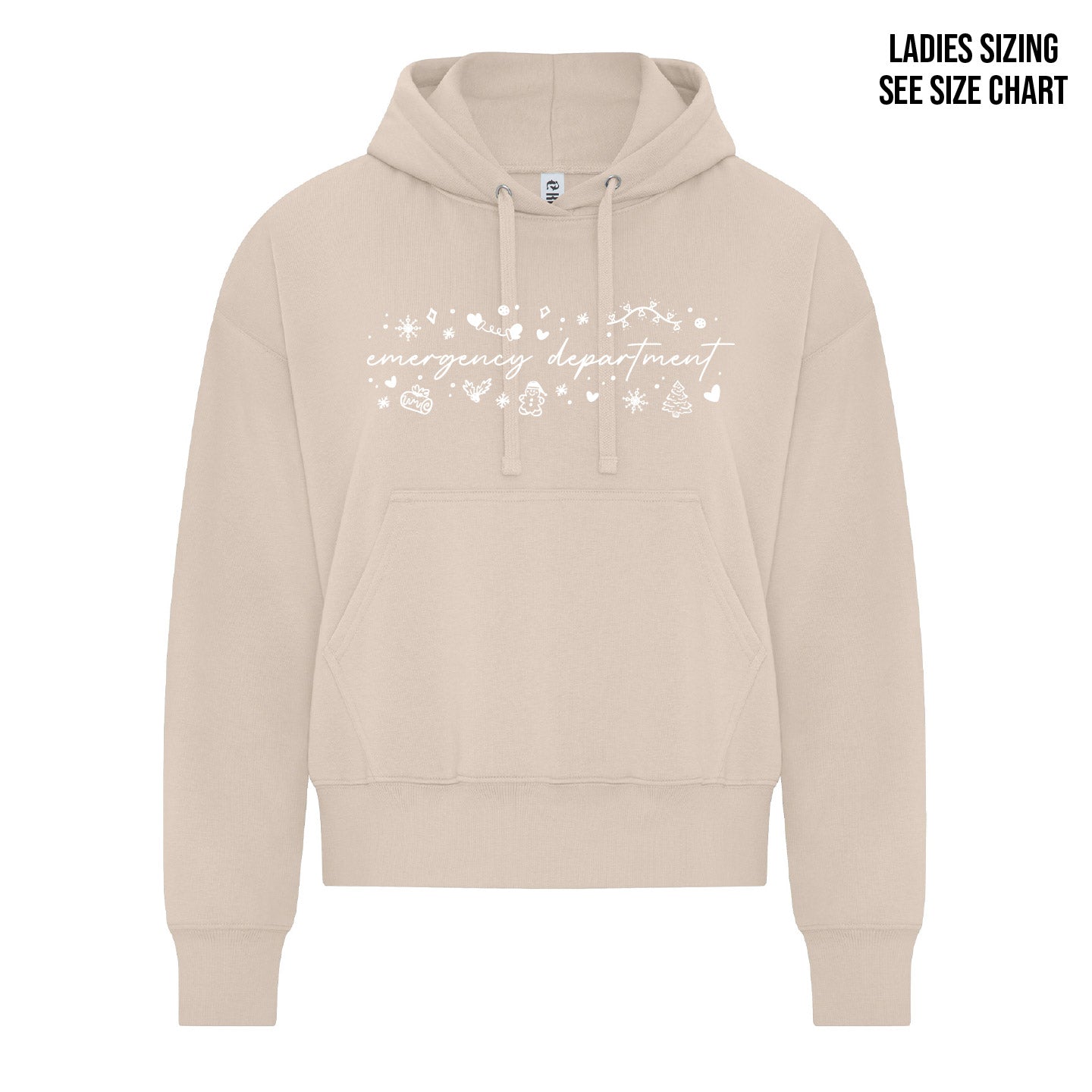 ER White Christmas LADIES Cropped Hoodie (ERNT001-KOI2250L)