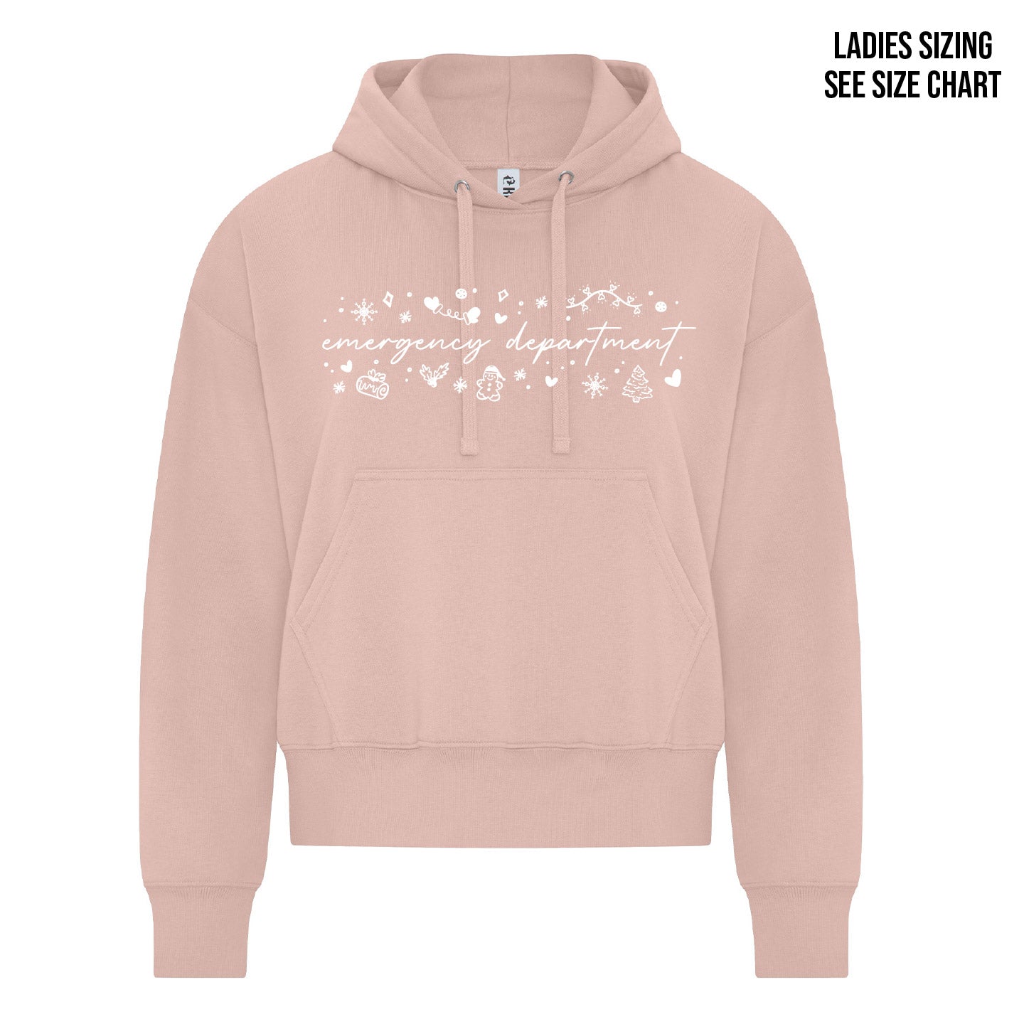 ER White Christmas LADIES Cropped Hoodie (ERNT001-KOI2250L)