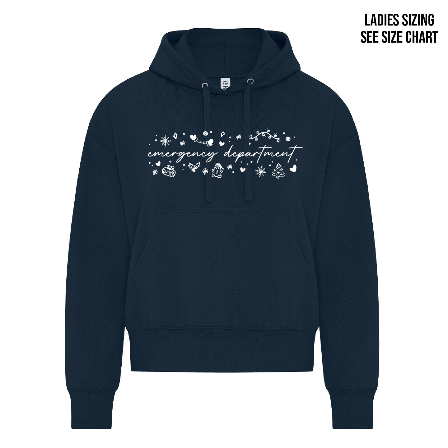 ER White Christmas LADIES Cropped Hoodie (ERNT001-KOI2250L)