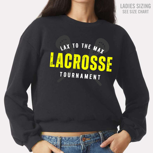 Lax to the Max LADIES Cropped Crewneck Sweatshirt (LXMT002-RF494)