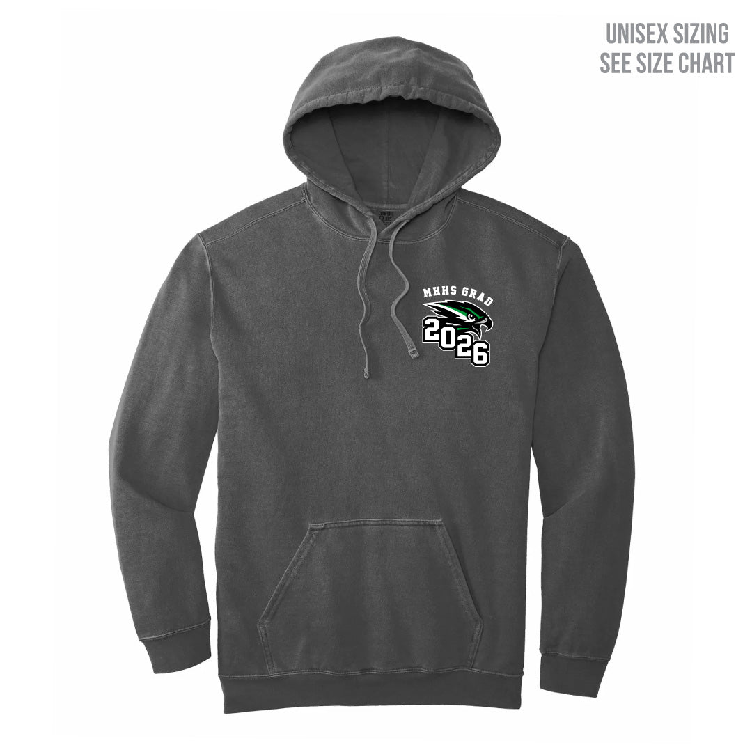 MHHS Grad 2026 Retro Pigment Dyed Left Chest Unisex Hoodie (MHG26T003-1567)