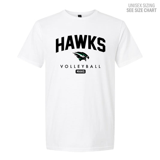 MHHS Volleyball White Unisex T-Shirt (MHVB25T002-64000)