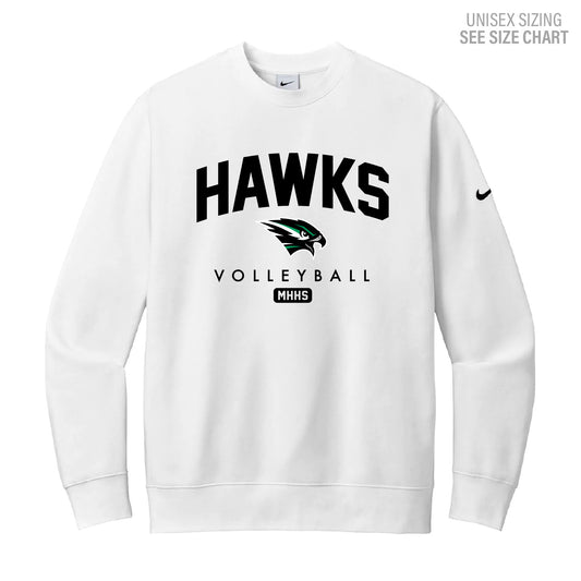 MHHS Volleyball Nike Unisex White Crewneck Sweatshirt (MHVB25T002-NKFD9863)