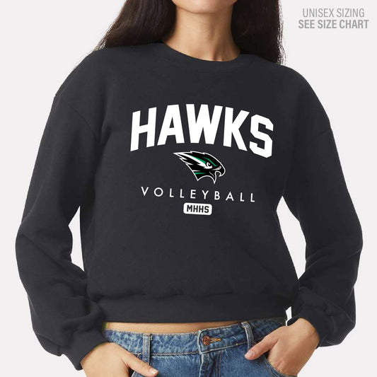 MHHS Volleyball LADIES Cropped Crewneck Sweatshirt (MHVB25T001-RF494)