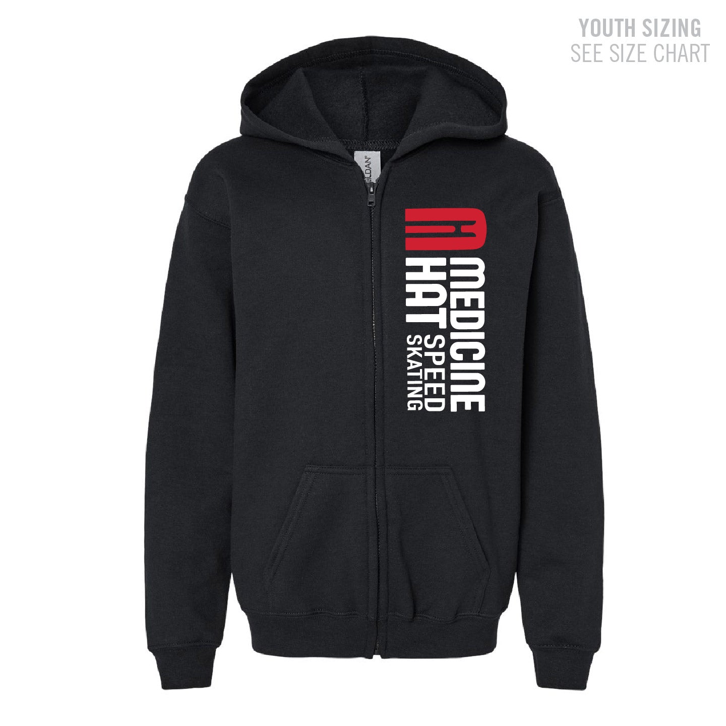 MHSS White Logo YOUTH Zip Up Hoodie (MHSST004-18600B)