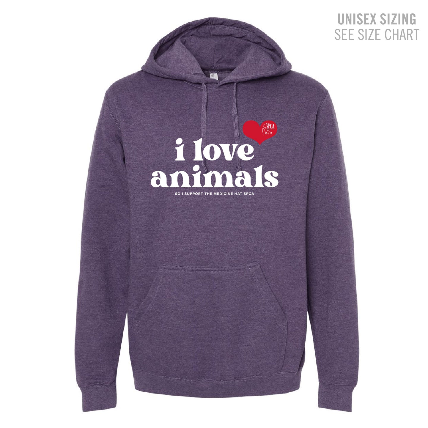 MH SPCA I Love Animals Unisex Pullover Hoodie (SPCAT019-3320)