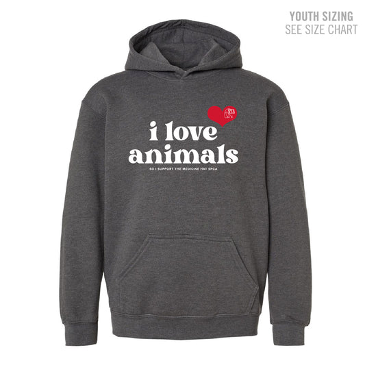 MH SPCA I Love Animals YOUTH Pullover Hoodie (SPCAT019-3322)