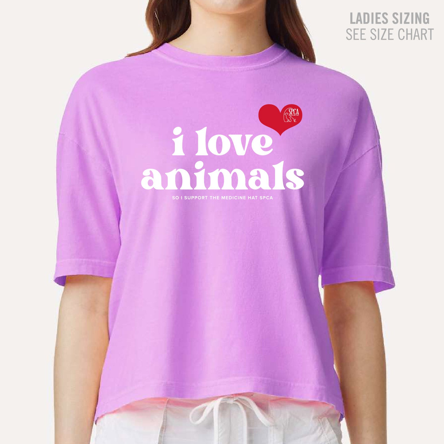 MH SPCA I Love Animals Ladies Cropped T-Shirt (SPCAT019-3023CL)