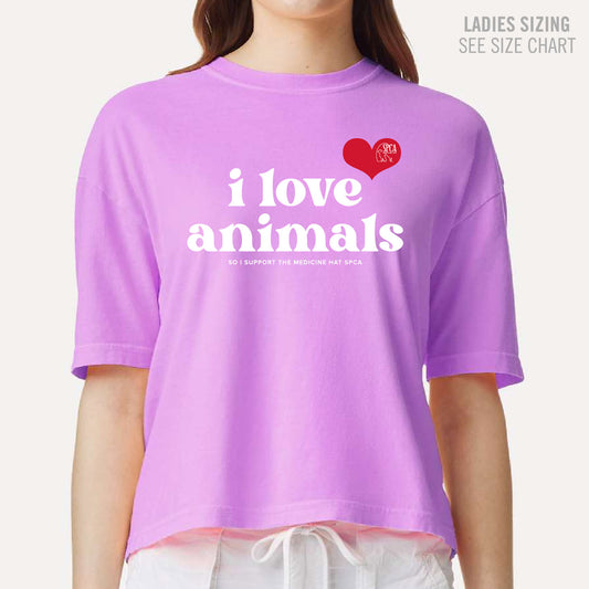 MH SPCA I Love Animals Ladies Cropped T-Shirt (SPCAT019-3023CL)