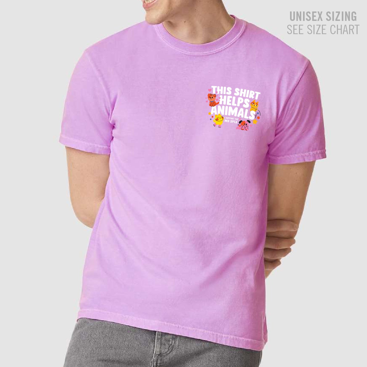 MH SPCA Helps Animals Retro Dyed Unisex Ringspun T-Shirt (SPCAT001-1717)