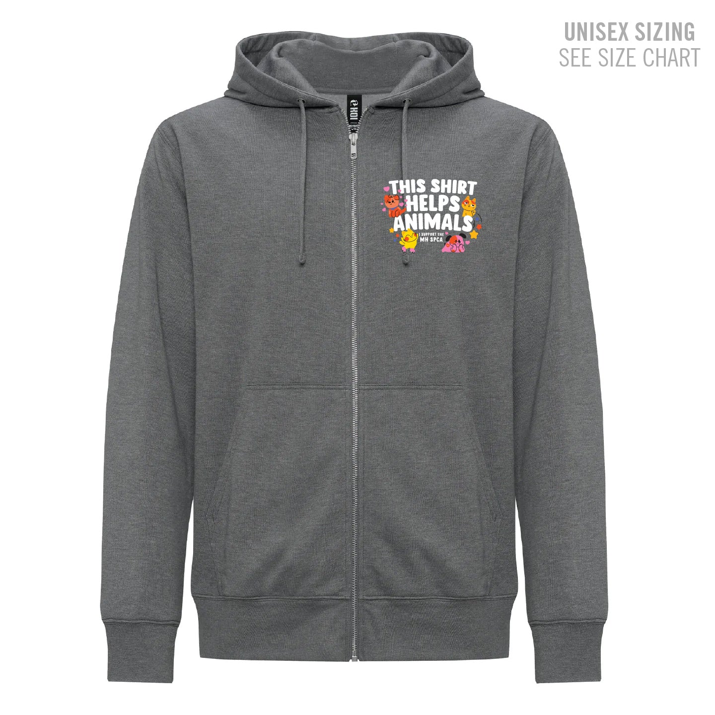 MH SPCA Helps Animals Unisex Triblend Zip Hoodie (SPCAT001-KOI2052)
