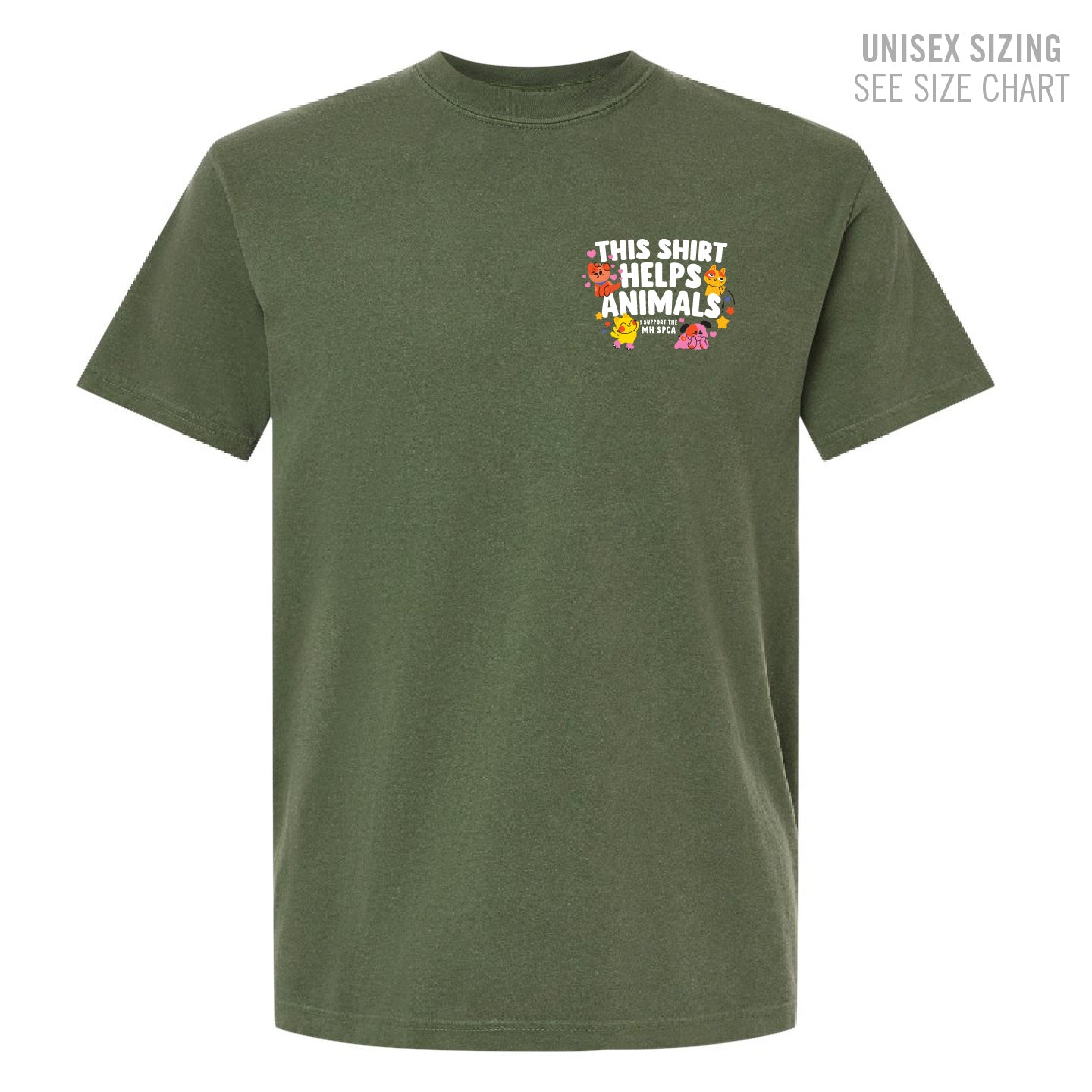 MH SPCA Helps Animals Retro Dyed Unisex Ringspun T-Shirt (SPCAT001-1717)