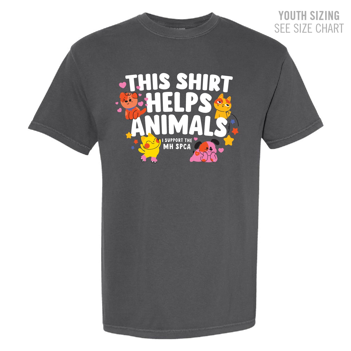 MH SPCA Helps Animals Retro Dyed Unisex Ringspun T-Shirt (SPCAT002-1717)