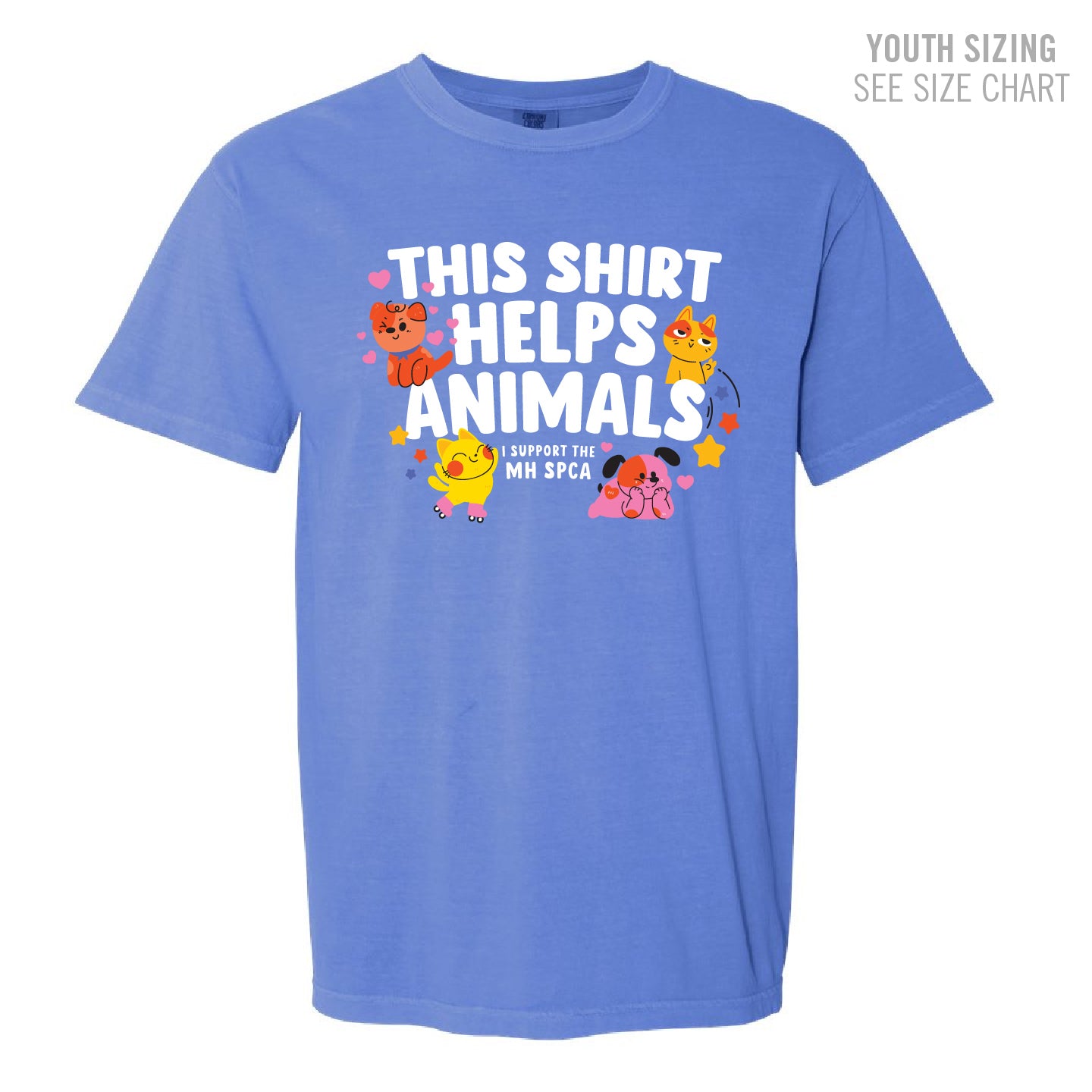 MH SPCA Helps Animals Retro Dyed Unisex Ringspun T-Shirt (SPCAT002-1717)
