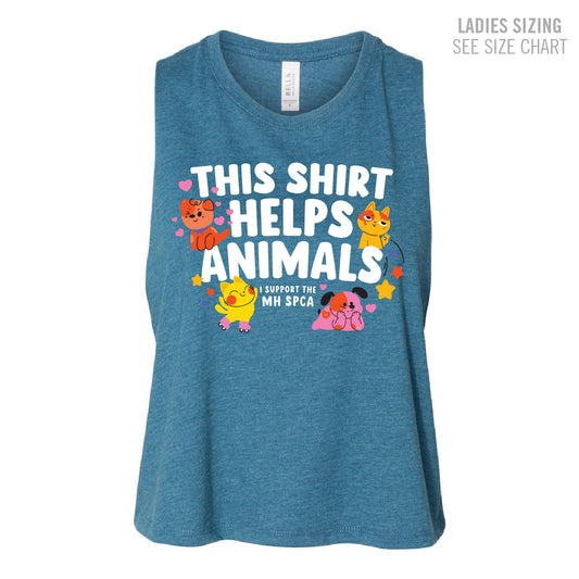MH SPCA Helps Animals Ladies Cropped Racerback Tank (SPCAT002-6682)