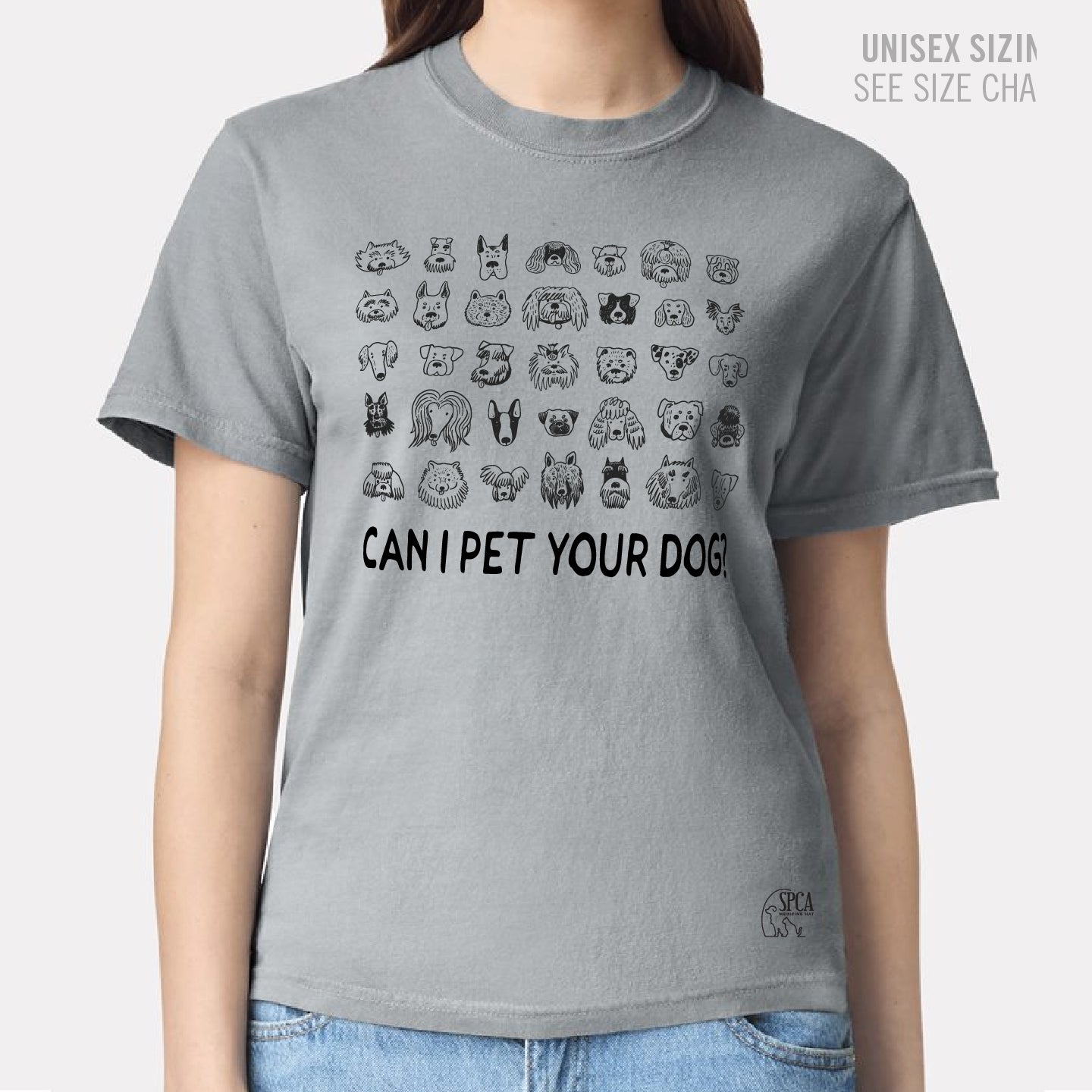 MH SPCA Dogs Retro Dyed Unisex Ringspun T-Shirt (SPCAT009/17-1717)