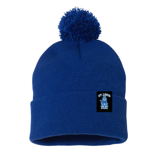 St. Louis School Tagged Cuffed Pom Pom Beanie (STLSP001-SP15)
