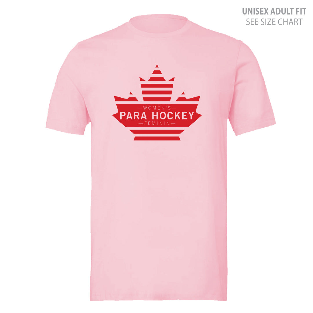 Women's Para Hockey Leaf Design UNISEX Ringspun T-Shirt (WPHT001-3001)