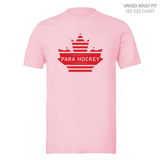 Women's Para Hockey Leaf Design UNISEX Ringspun T-Shirt (WPHT001-3001)