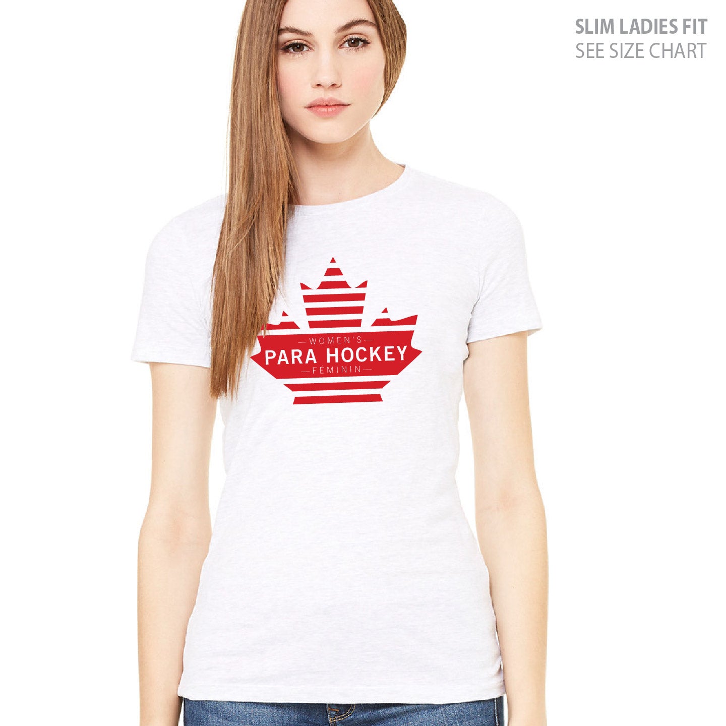 Women's Para Hockey Leaf Design LADIES T-Shirt (WPHT002-6004)