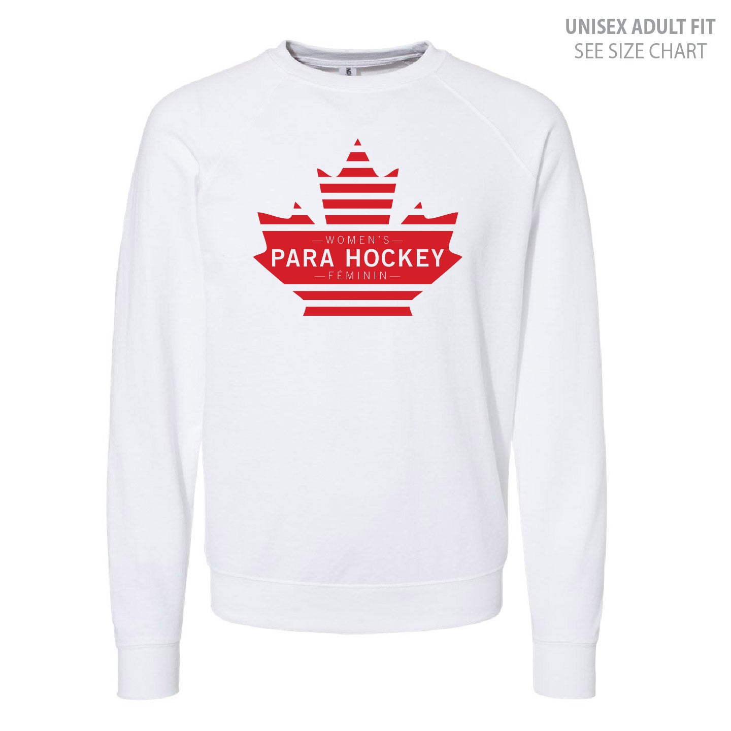 Women's Para Hockey Leaf Design UNISEX Lightweight Crewneck (WPHT001-SS1000C)