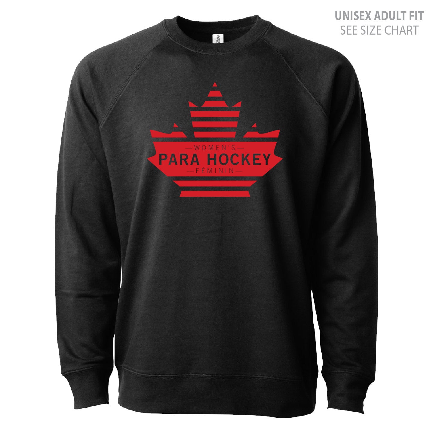 Women's Para Hockey Leaf Design UNISEX Lightweight Crewneck (WPHT001-SS1000C)