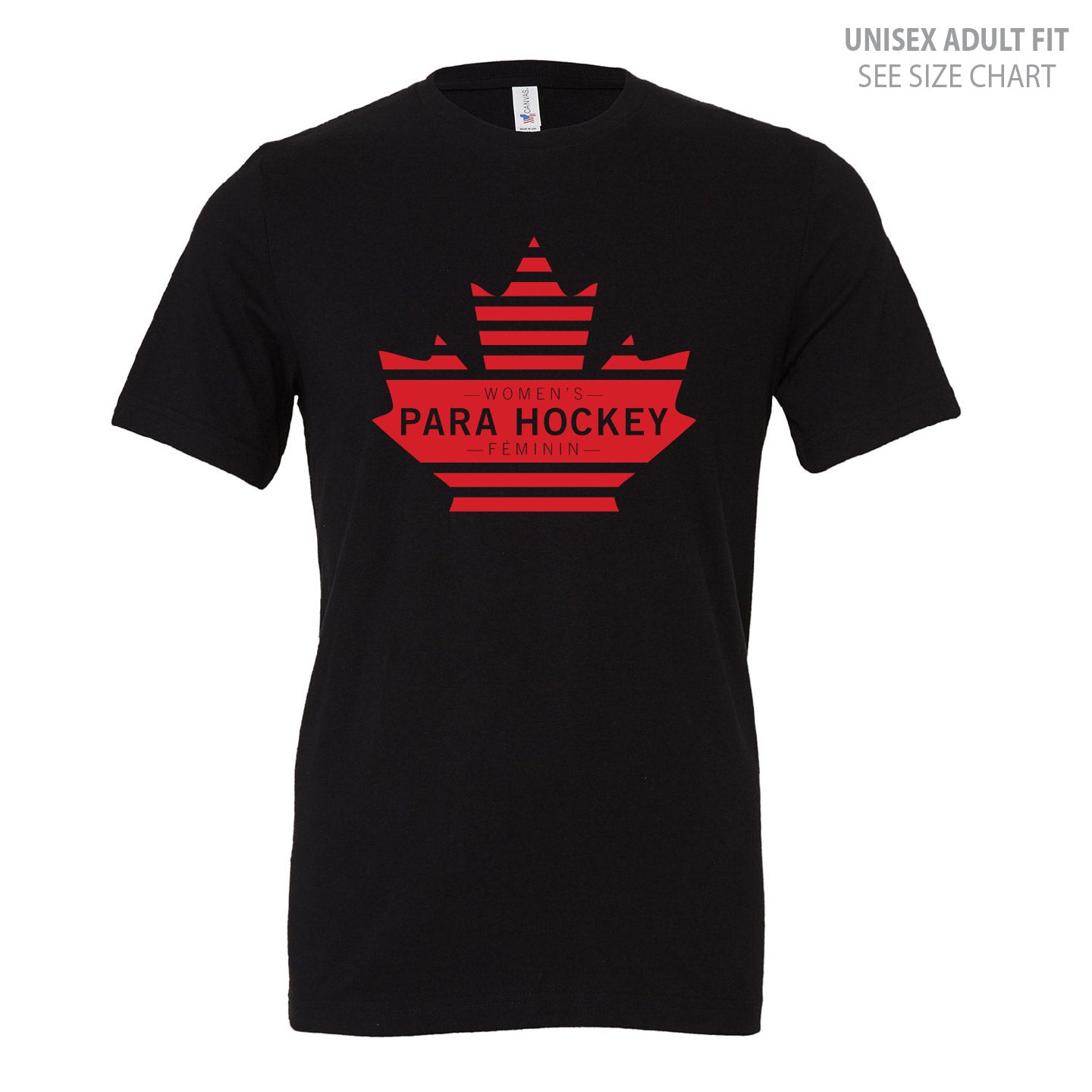 Women's Para Hockey Leaf Design UNISEX Ringspun T-Shirt (WPHT001-3001)