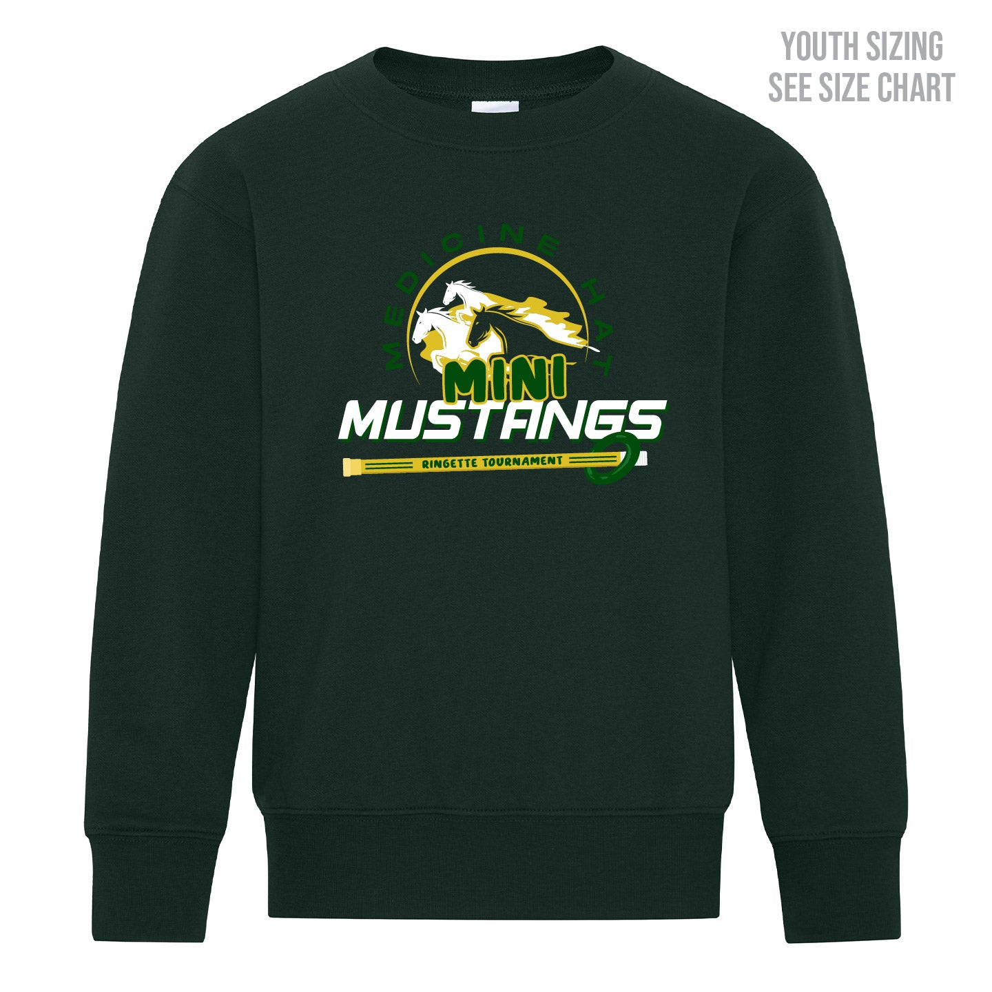 Mini Mustangs YOUTH Crewneck Sweatshirt (MMHRAT001-Y2400)