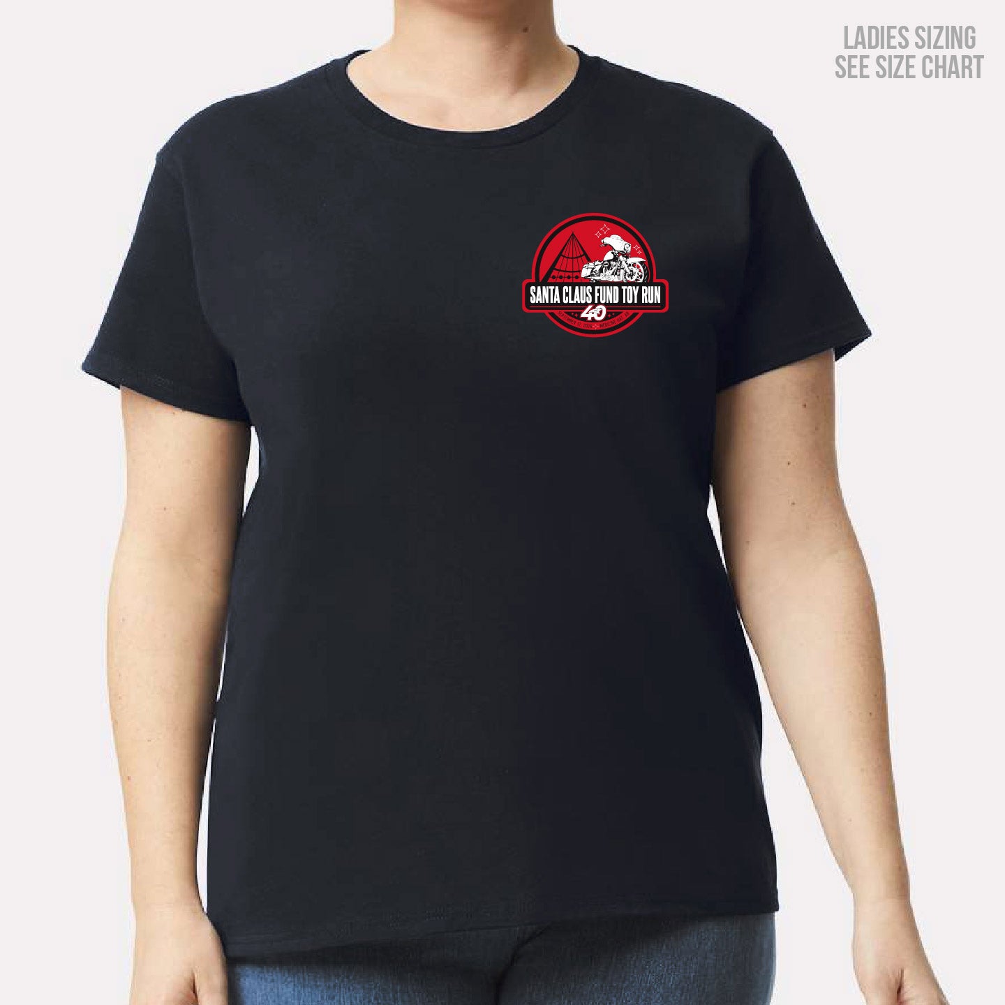 Santa Claus Fund Toy Run LADIES Ringspun T-Shirt (SCTRT003/004-24EVERL)