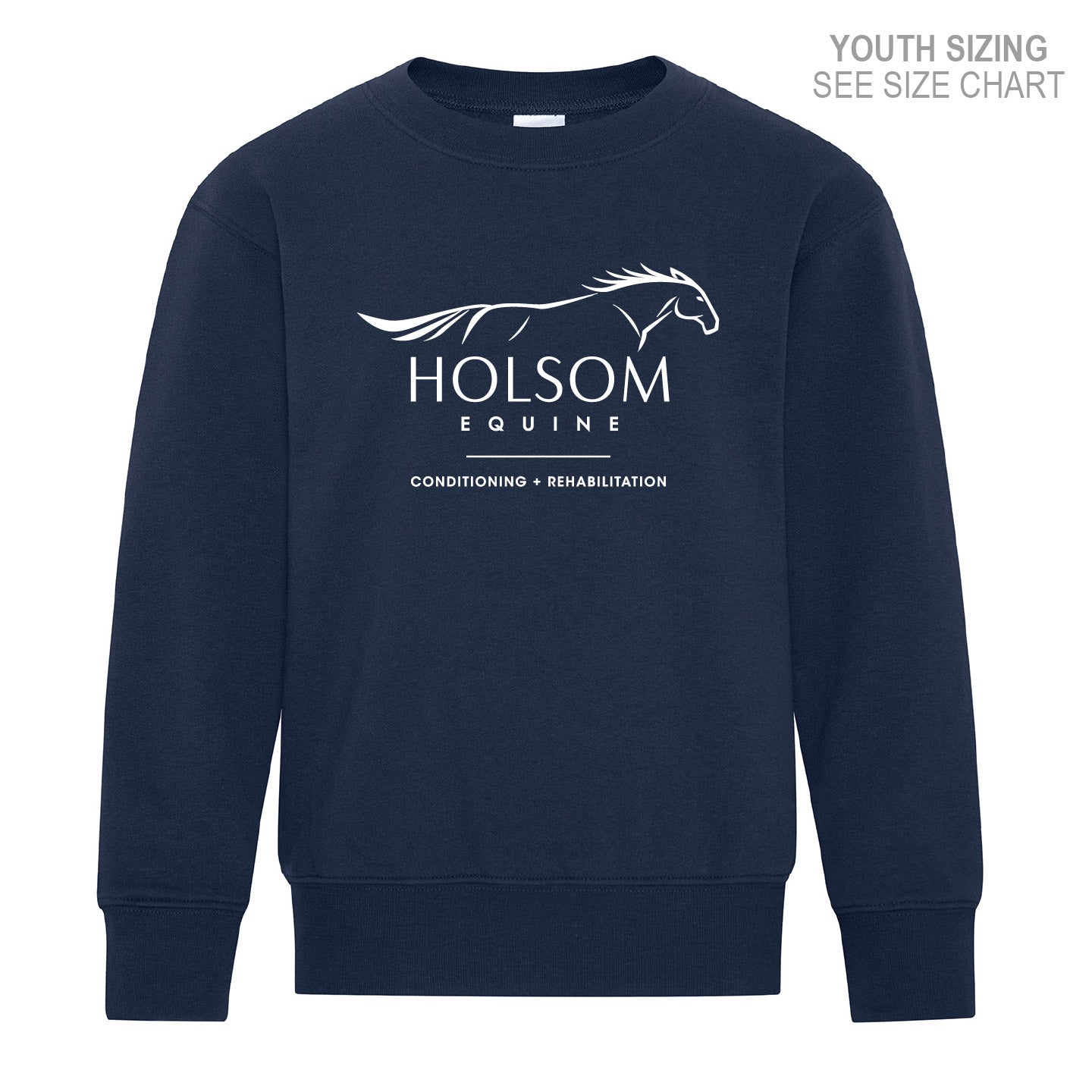 Holsom Equine YOUTH Crewneck Sweatshirt (HEQT002-18000B)
