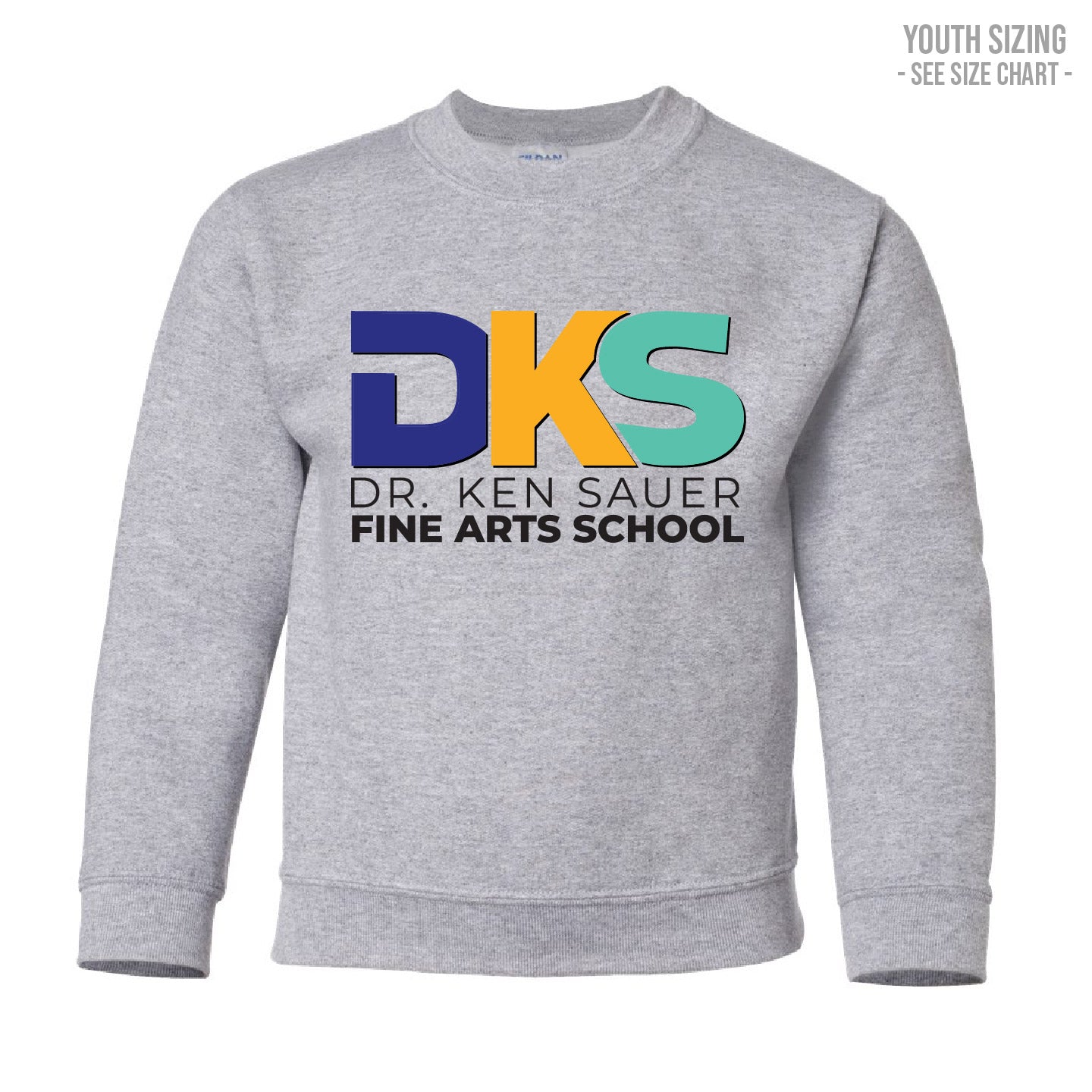 Dr. Ken Sauer Type Logo YOUTH Crewneck Sweatshirt (DKST008-18000B)