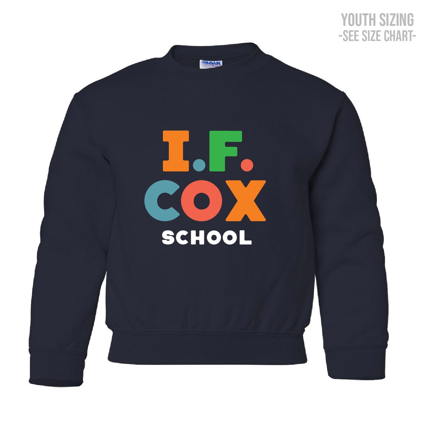 I.F. Cox School Type Design YOUTH Crewneck Sweatshirt (IFCT004-18000B)