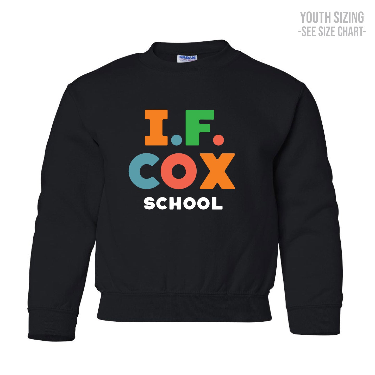 I.F. Cox School Type Design YOUTH Crewneck Sweatshirt (IFCT004-18000B)