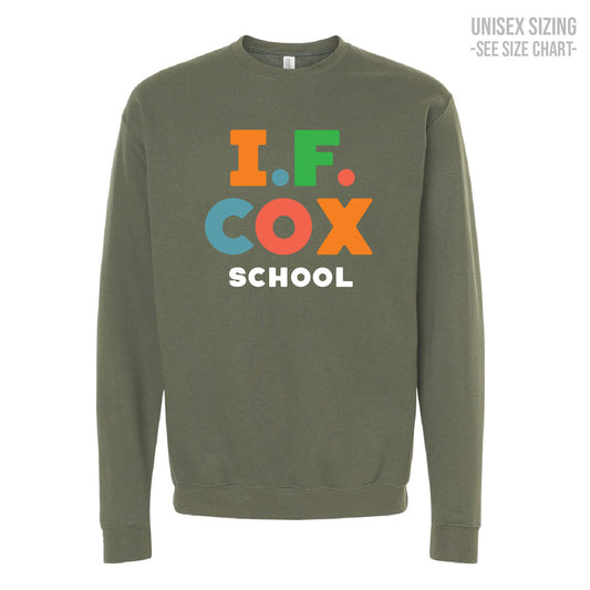 I.F. Cox School Type Design ADULT Crewneck Sweatshirt (IFCT003-3340)