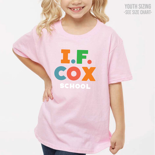 I.F. Cox School Type Design YOUTH T-Shirt (IFCT004-64000B)