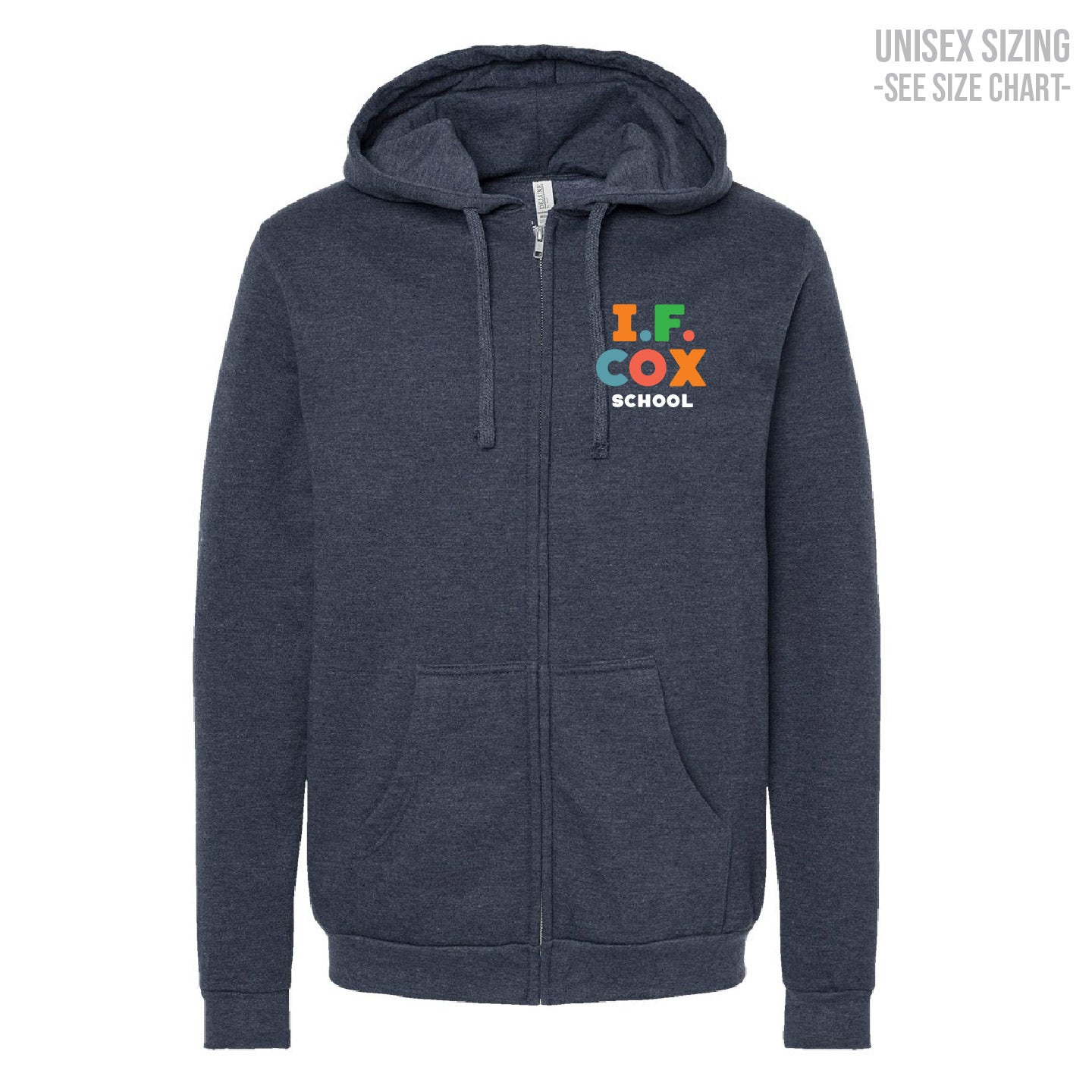 I.F. Cox School LC Logo ADULT Zip Hoodie (IFCT005-3331)