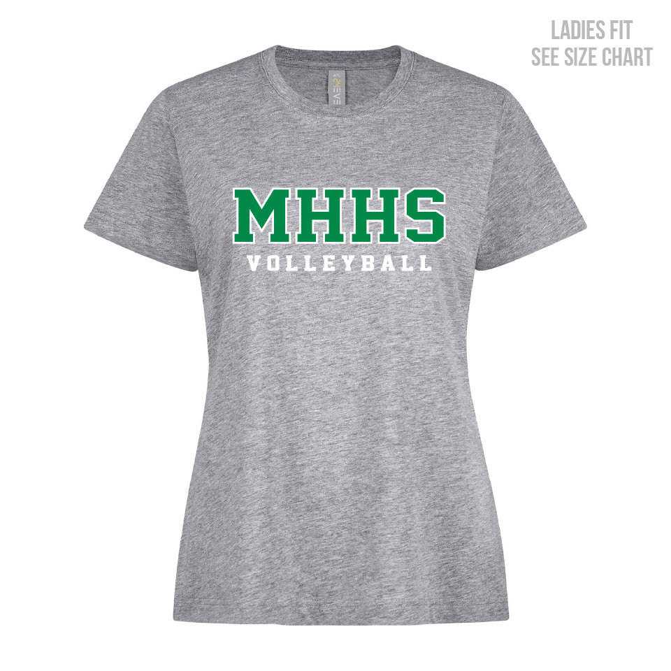 MHHS Volleyball Ladies Ringspun T-Shirt (MHVB26T002-24EVERL)