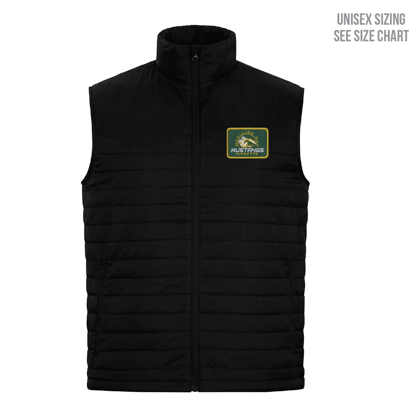 MHRA Mustangs ADULT Lightweight Patched Puffer Vest (MHRAP001-CH7691)