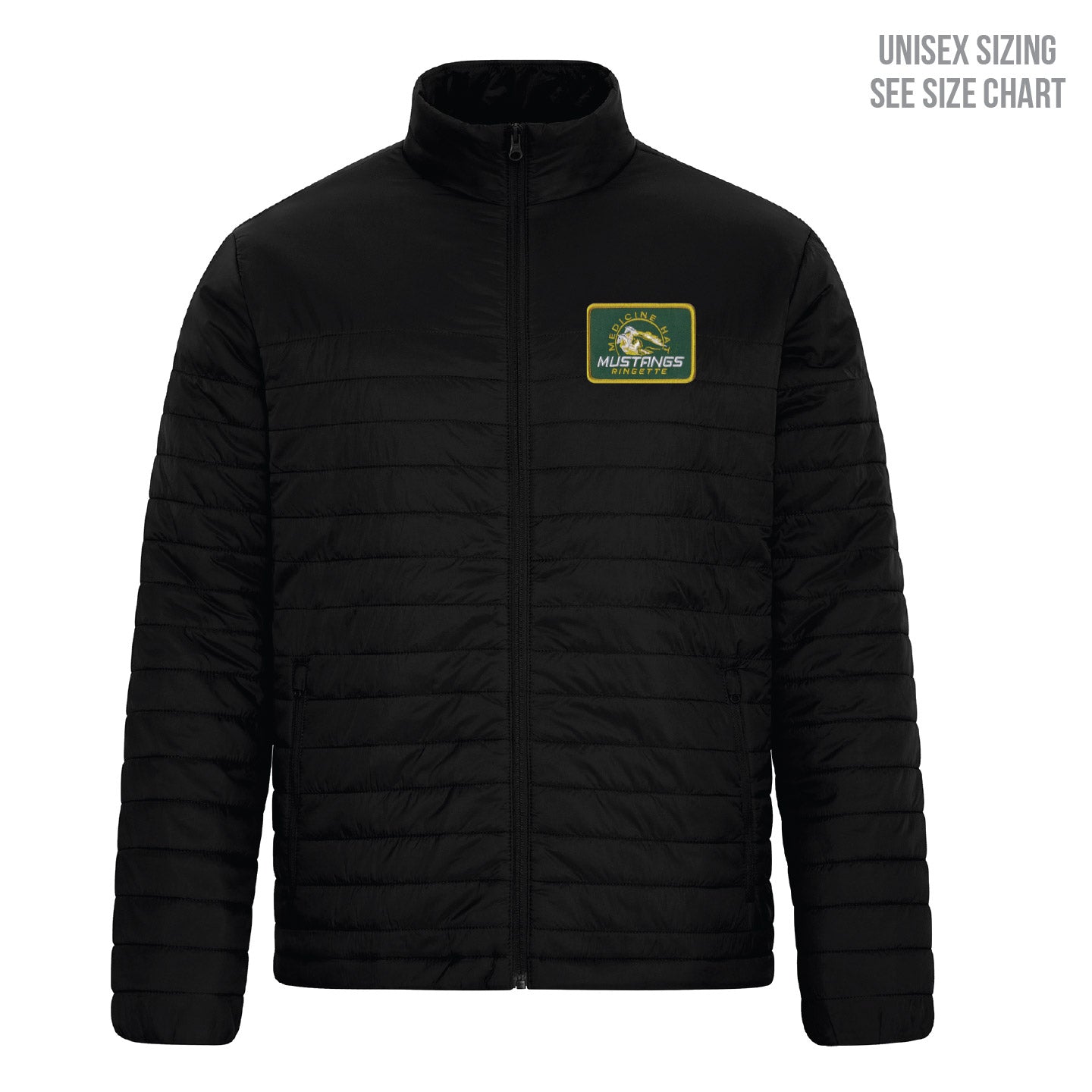 MHRA Mustangs ADULT Lightweight Patched Puffer Jacket (MHRAP001-CH7690)