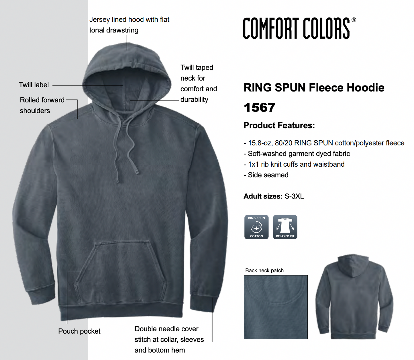 EBHS Grad 2026 Retro Pigment Dyed Left Chest Unisex Hoodie (EBGR26T001-1567)