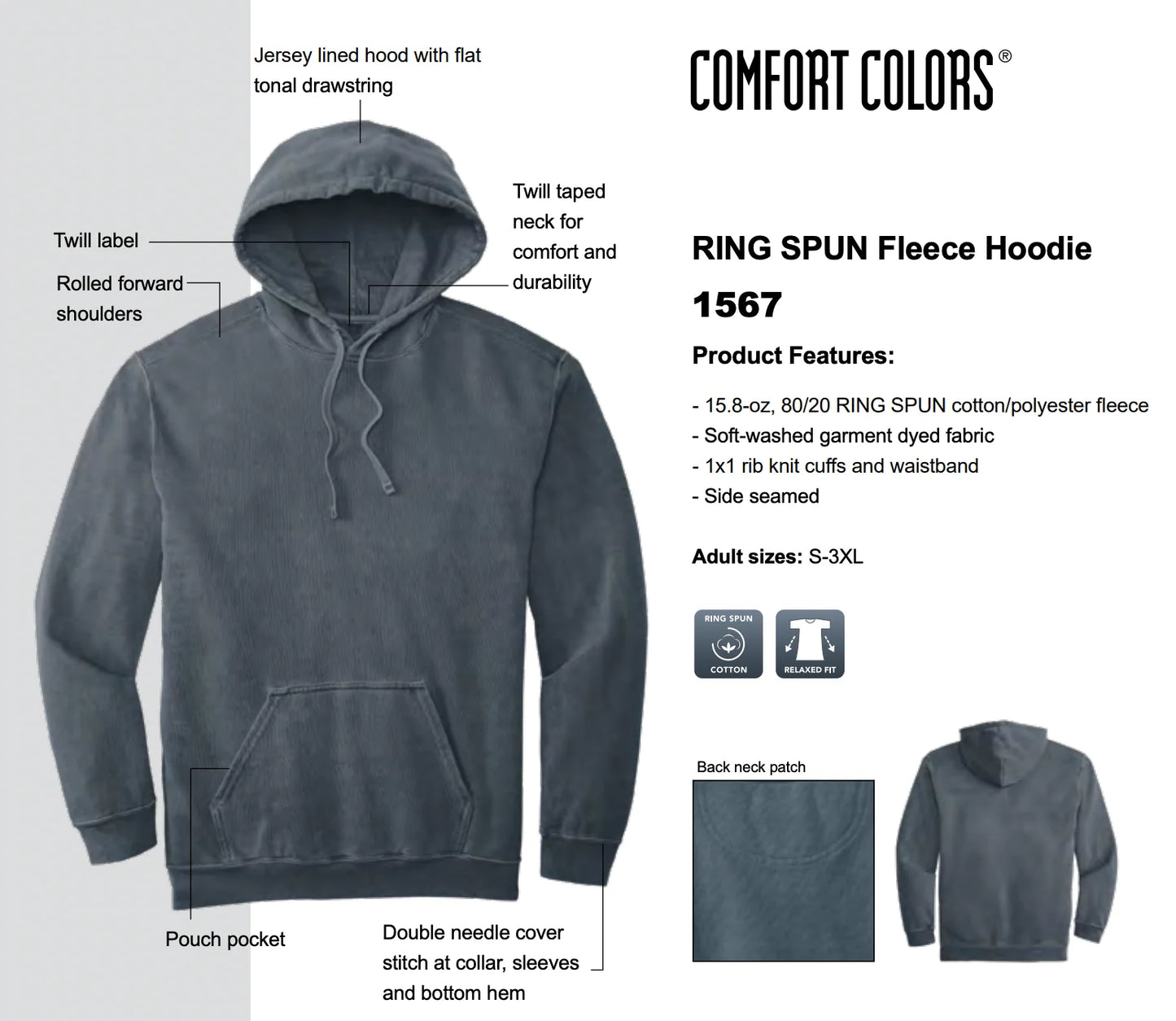 Holsom Equine LC Premium Pigment Dyed Unisex Hoodie (HEQT001-1567)