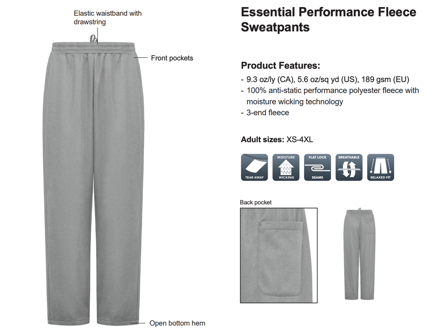 MH Lacrosse ADULT Performance Fleece Pants (MHLXT004-ATCF2180)