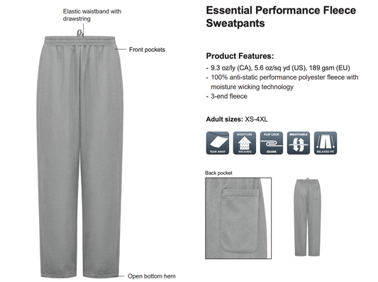 MH Lacrosse ADULT Performance Fleece Pants (MHLXT004-ATCF2180)