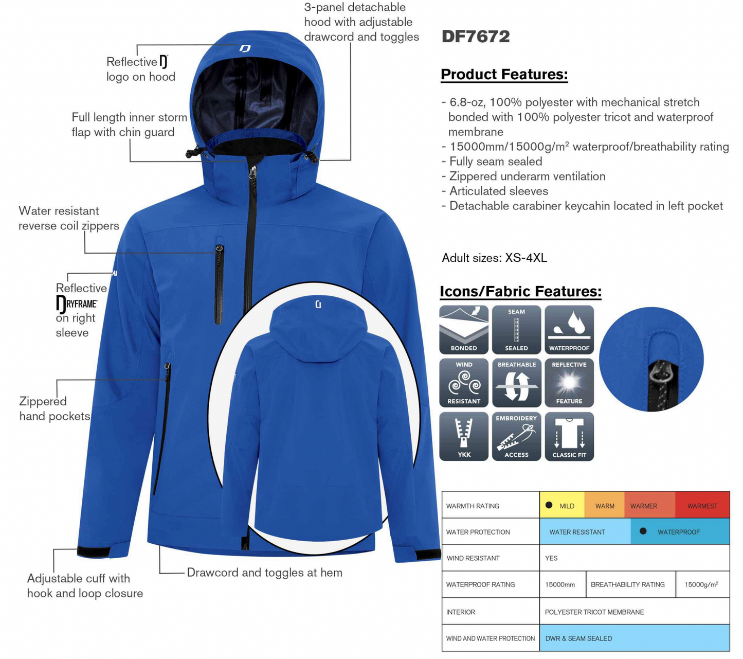 CHHS Vikings Football Unisex TRI-TECH WATERPROOF JACKET (CHFB26T002-DF7672)