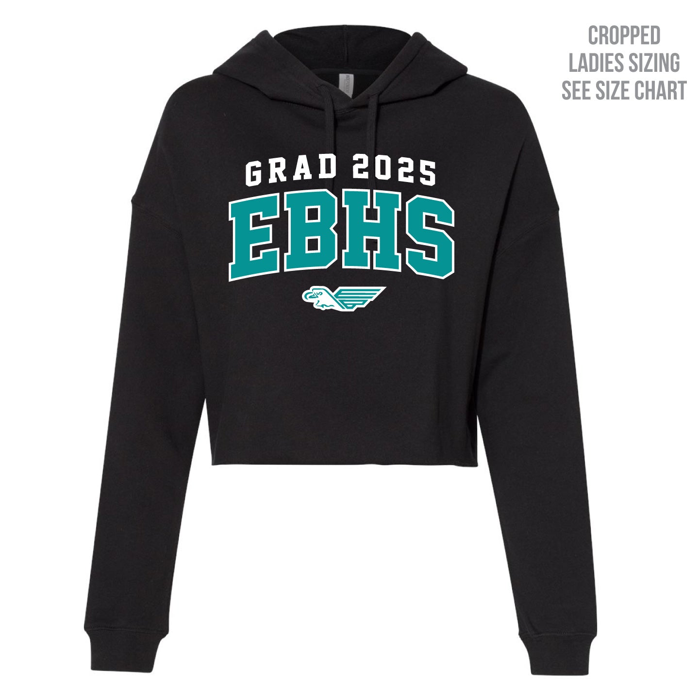 EBHS Grad 2025 Ladies Cropped Premium Hoodie (EBG25T001-AFX64CRP)