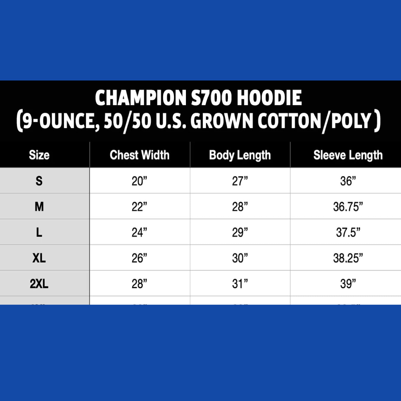 GWS Unisex Champion Blue Hoodie (GWST003-S700)