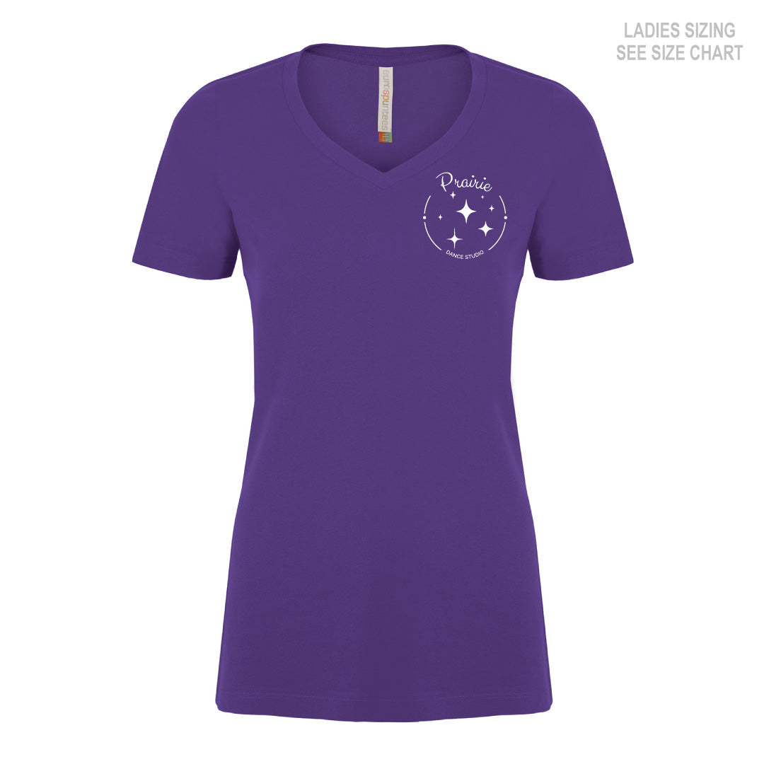 Prairie Dance Ladies V-Neck T-Shirt (PDST003-8001L)