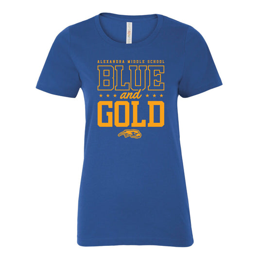 AMS Blue & Gold Ladies T-Shirt (AMST013-8000L)